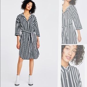 Zara Basic Striped Shirt Dress